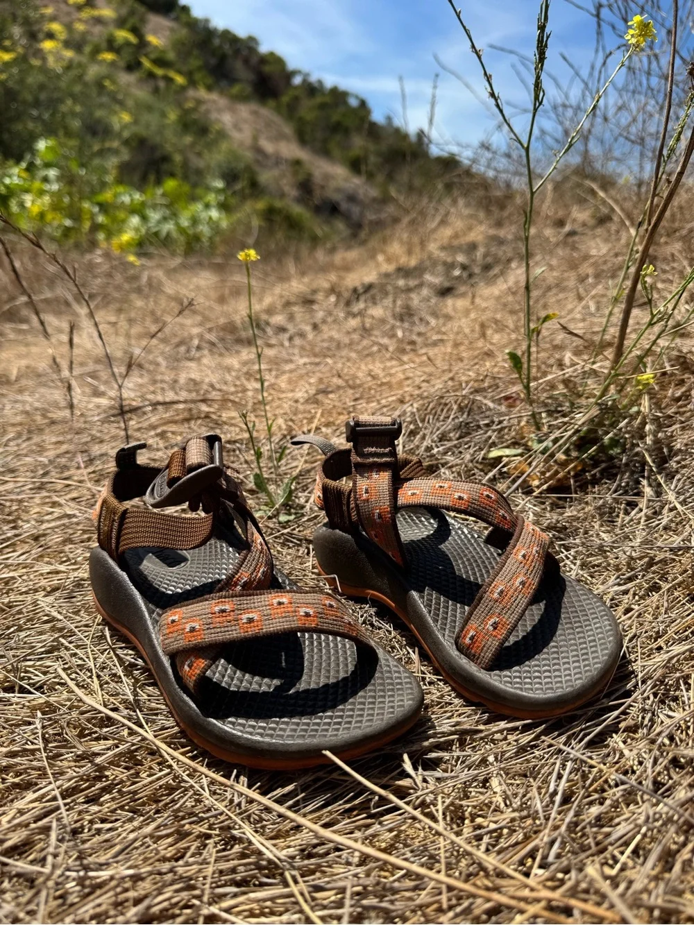 Chaco Kids Z/1 Brown and Orange Strap Sandals